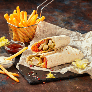 Menu Naan sandwich + Frites et boisson